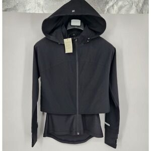 NEW Sweaty Betty Fast Track Running Jacket Women's XXS Black‎ Lightweight NWT